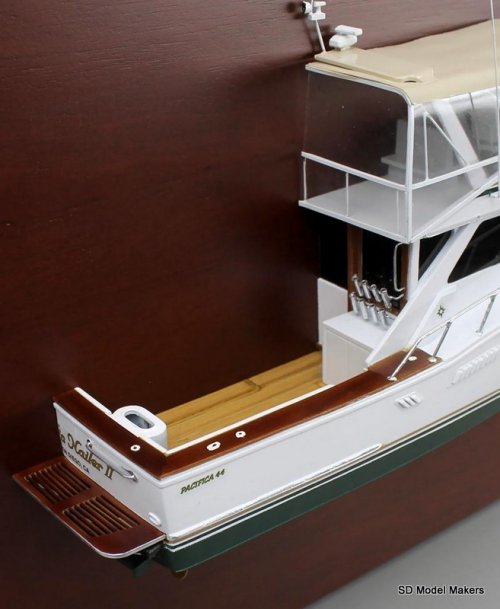 Pacifica 44 Detailed Half Hull Model - 16 Inch