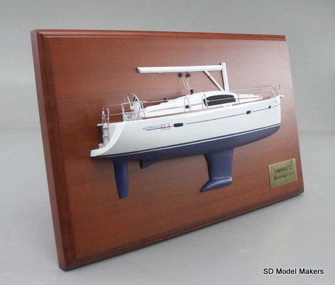 Moorings 413 Detailed Half Hull Model - 15 Inch