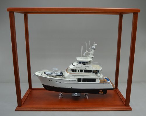 Nordhavn replica model in display case